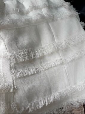 Princess Polly White Fringe Tiered Skirt